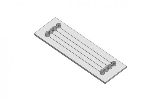 Microfluidics chip - Straight 4-channel Mini-Luer Chip (P/N 10000091)
