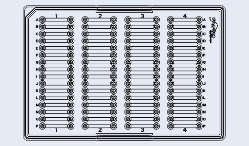Microfluidics chip -Straight 64-channel Microtiter Plate (P/N 10000320)