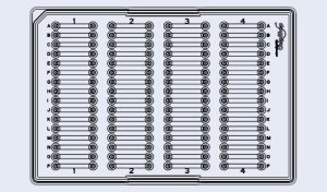 Microfluidics chip -Straight 64-channel Microtiter Plate (P/N 10000320)