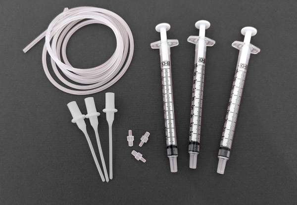 Microfluidics Mini-Luer Interface Kit with disposable syringes, fittings and capillary