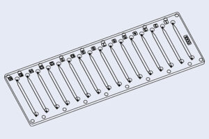 Straight 16-channel Through Hole Chip, Fluidic 152, 10000198 - Microfluidic ChipShop