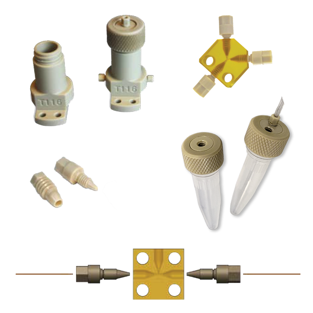 labsmith microfluidic components are available in multiple chemicaly resistant materials