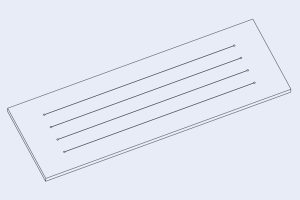 Fluidic 1072, straight channel chip, etched glass, 10001444, microfluidic chipshop