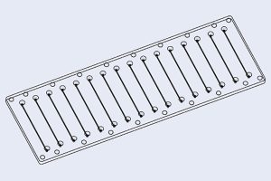 Straight Channel Chip, 10001835 Fluidic 142, 16-channel, Through Hole, PMMA, Microfluidic ChipShop