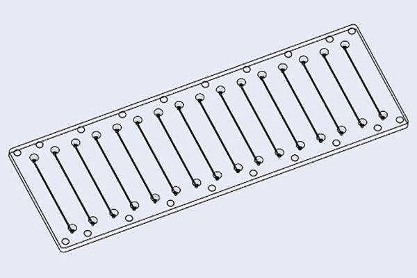 Straight Channel Chip, 10001835 Fluidic 142, 16-channel, Through Hole, PMMA, Microfluidic ChipShop