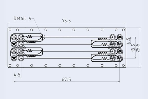 Droplet Generator Chip, 10002065, Fluidic 1505, Mini Luer, Topas, Microfluidic ChipShop