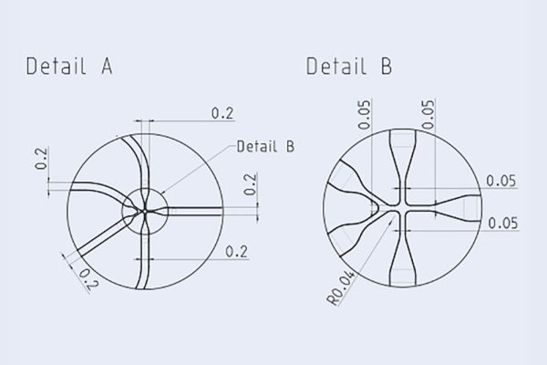 Droplet Generator Chip, 10002065, Fluidic 1505, Mini Luer, Topas, Microfluidic ChipShop