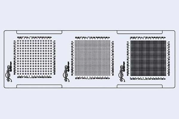 Titer Plate Chip, 10000200, Fluidic 18, Microscopy Slide Format, Topas, through hole, Microfluidic Chip Shop