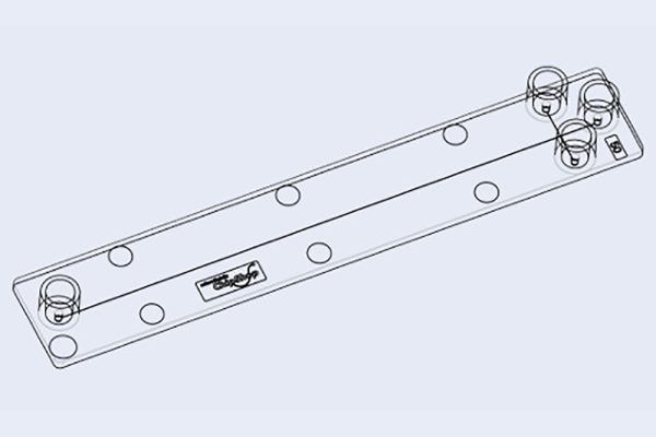 Cross-Channel Chip, 10001854, Fluidic 201, Luer, PMMA, Microfluidic ChipShop